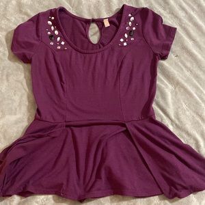 Purple peplum top